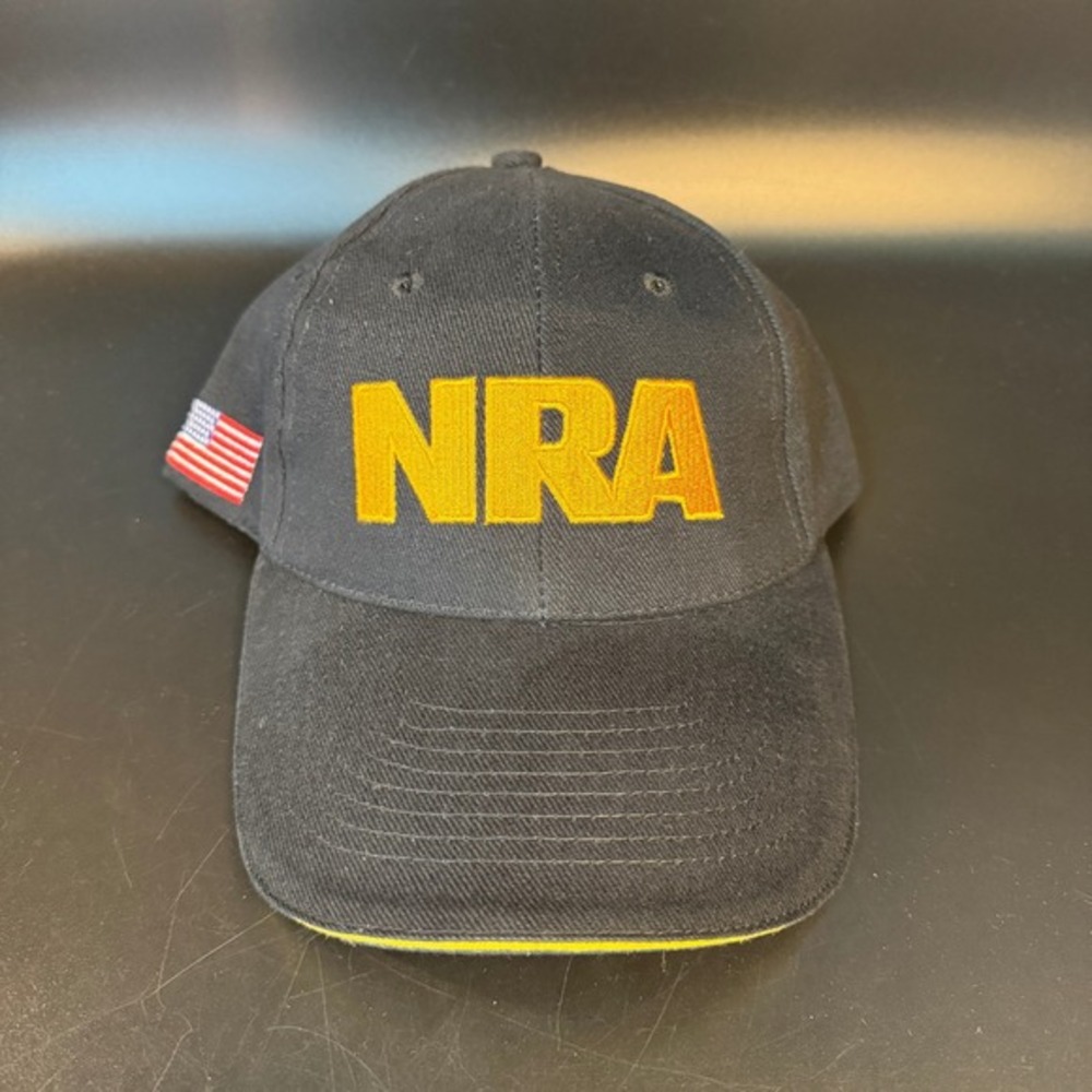 NRA Logo American‎ Flag Black Cotton Baseball Cap Hat Mens OSFA